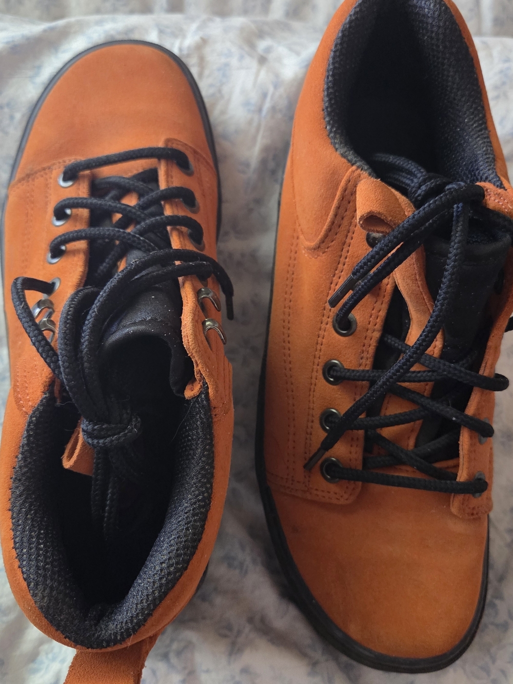 Cole Haan Orange Suede Chukka Boots with Black Trim